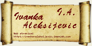 Ivanka Aleksijević vizit kartica